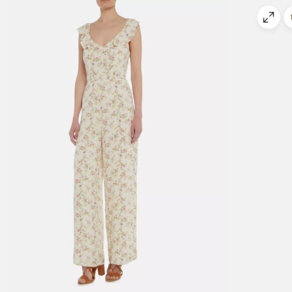 Denim Supply Ralph Lauren Romantic Baroque Floral Viscose Romper Jumpsuit Pants - Picture 1 of 5